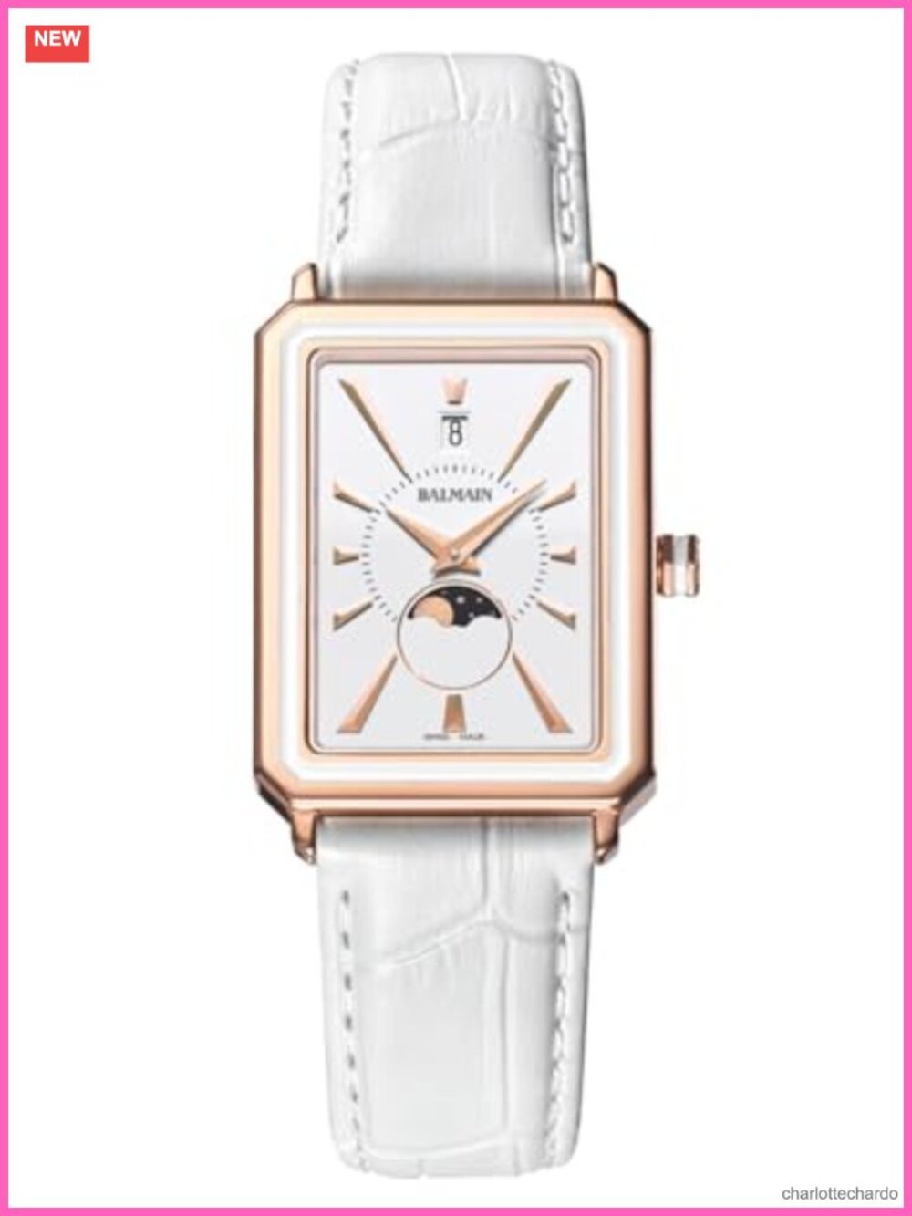 Balmain Eirini Swiss Made Quartz White Leather Wrist Watch Elegant